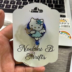 Cute Blue and White Badge Reel